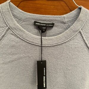 JAMES PERSE blue cashmere crewneck sweater. NWT!